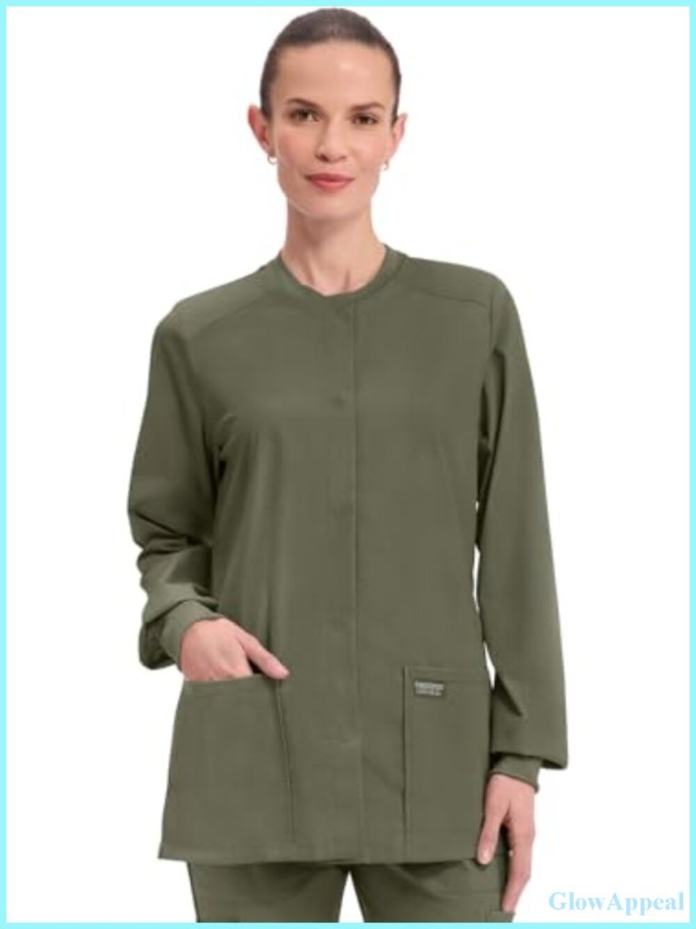 Cherokee WW Professionals Scrub Jacket Snap Front Women's Medical Nurse Uniform